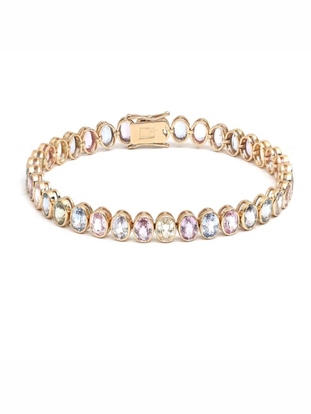 Prism Heart Spectrum Sapphire & Diamond 14K Custom Gold Bracelet